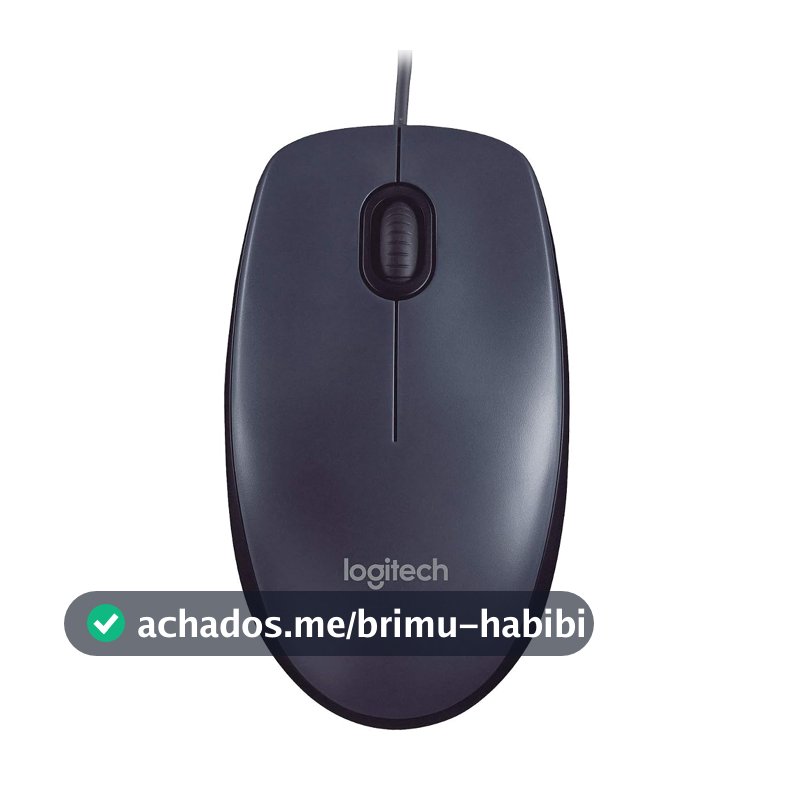 Mouse com fio USB Logitech M90 com Design Ambidestro e Facilidade Plug and Play