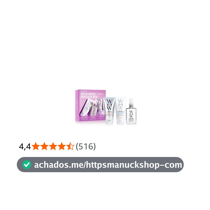 Color Wow Dream Smooth Kit Anti-Frizz com Shampoo Condicionador Spray 200ml