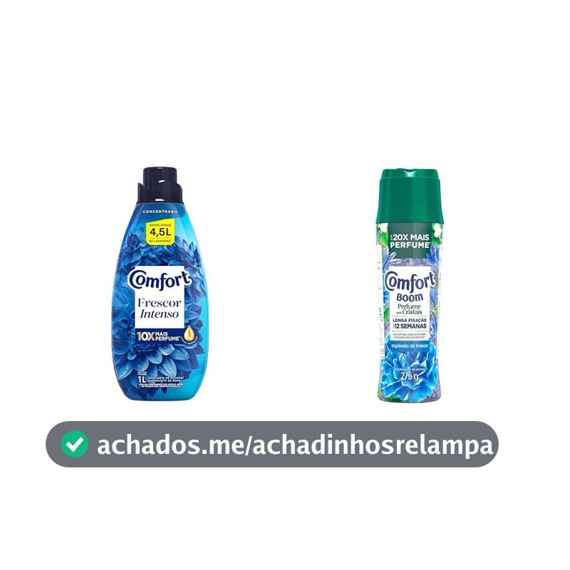 Comfort Kit Cuidados, Amaciante Frescor Intenso 1L com Boom Cristais Frescor 275g