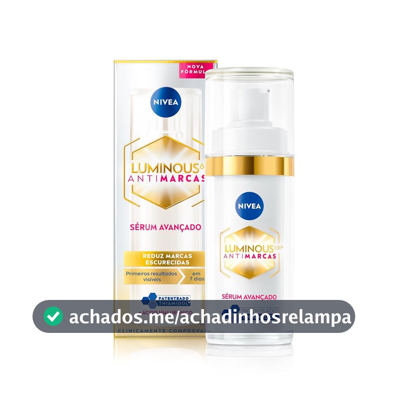 NIVEA Luminous 630 Sérum Avançado Antimarcas Escurecidas 30ml, Reduz Marcas Escurecidas, Uniformiza o Tom, Ácido Hialurônico, Radiância Intensa