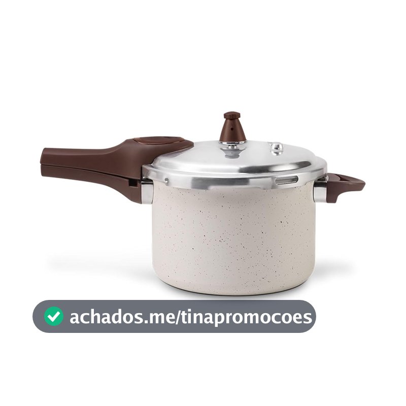 Brinox - Panela de Pressão 4,2L Antiaderente Ceramic Life com Fundo de Indução Pressure - Vanilla