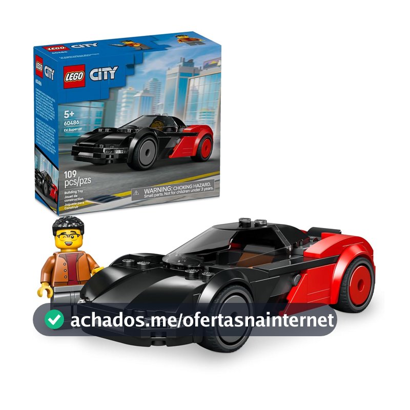 LEGO City Supercarro Elétrico e Minifigura 60486 (109 Peças)