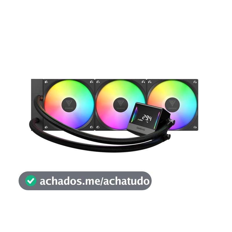 Water Cooler 360mm Gamdias Chione E4-360 Preto ARGB V2 Intel LGA2066 AMD AM5