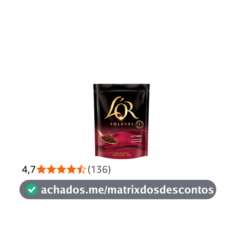 CAFÉ LOR SOLÚVEL ULTIMO POUCH 40G