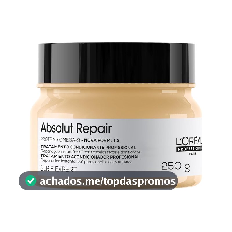 L'Oréal Professionnel Máscara Capilar Absolut Repair, Tratamento Capilar Proteico Para Nutrição Profunda, Hidrata, Repara Danos e Acrescenta Brilho, Para Cabelos Secos e Danificados
