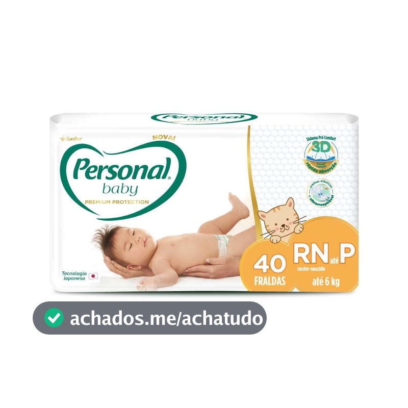 Personal Fralda Baby Premium Protection P, 40 Unidades