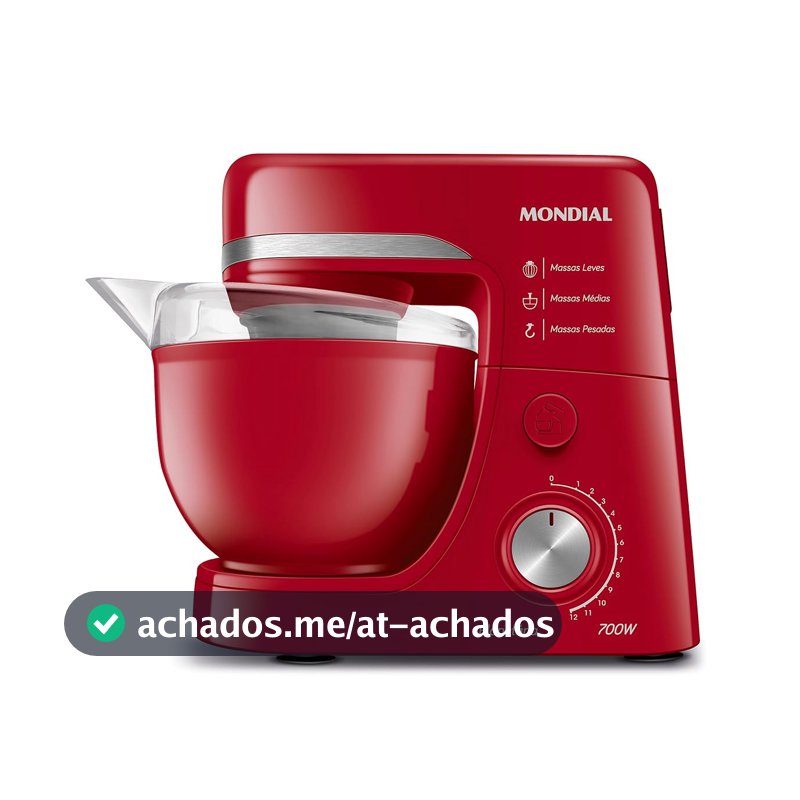 Batedeira Planetária, Mondial, Vermelho, 700W, 220V - BP-03-R