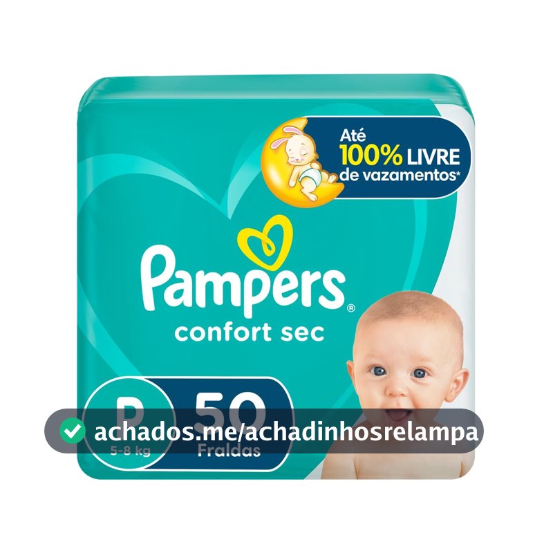 Fralda Pampers Confort Sec Tamanho P 50 Unidades