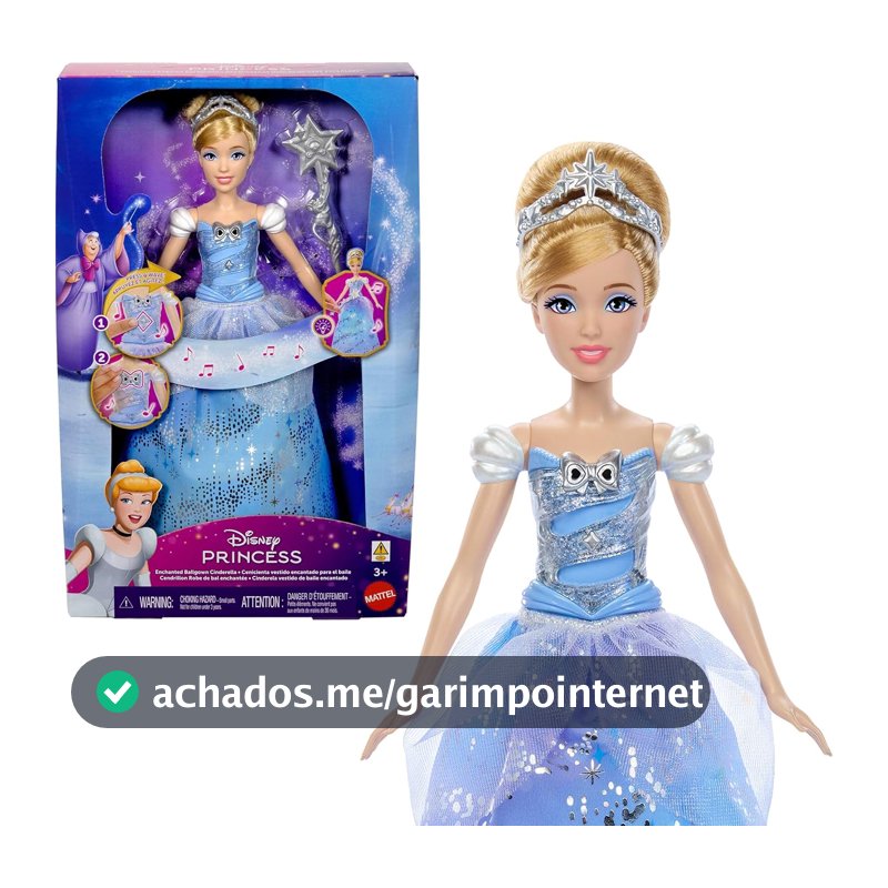 Princesa Cinderela, Mattel, Vestido, com Luzes