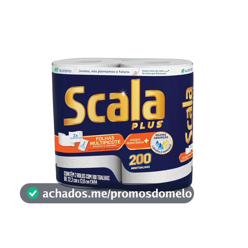 Papel Toalha Scala Plus, Multipicote, 200 Toalhas