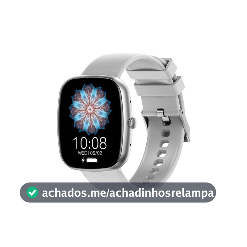 Smartwatch HZ-139 1.83" com Chamadas Bluetooth, Notificações, Esportes, Tela Full Touch, à Prova d’Água, Android e iOS(Prata)