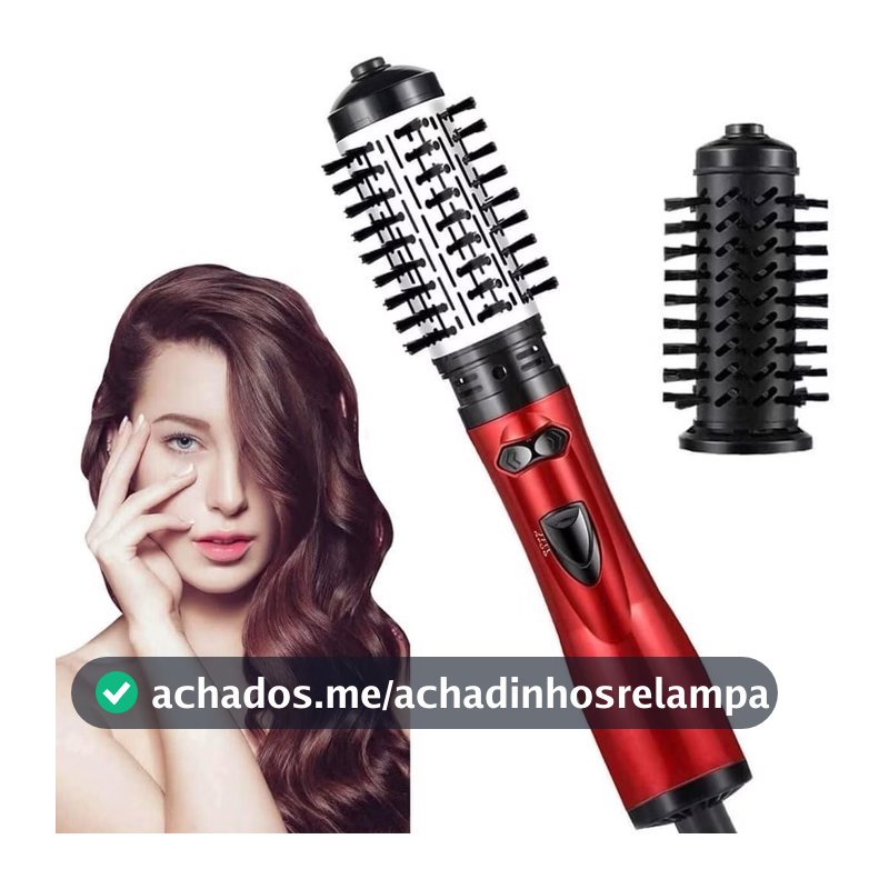 Escova Rotativa Elétrica 2 em 1 Profissional – Escova Secadora e Modeladora de Cabelos com Ar Quente, Secador e Modelador 110V/220V