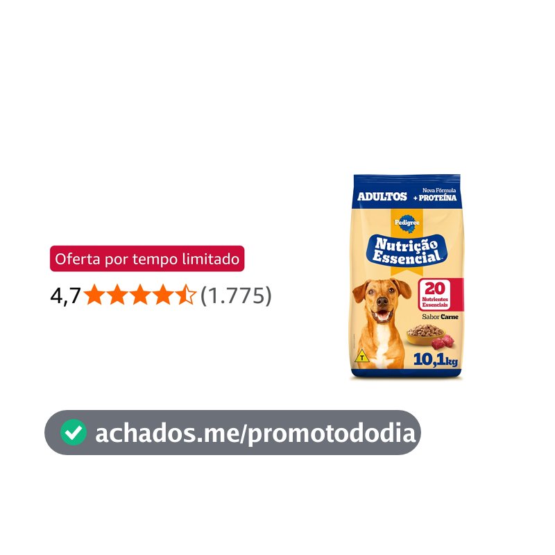 PEDIGREE Ração Nutrição Essencial Carne Para Cães Adultos 10.1kg