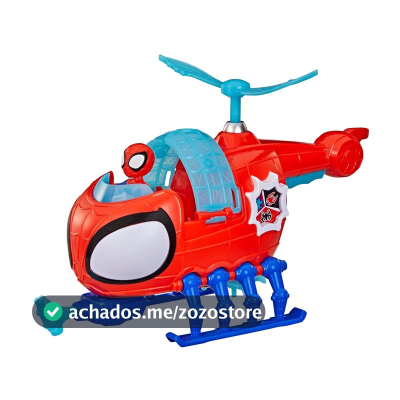Marvel Spidey Veículo e Figura Helicóptero Aranha com Boneco Articulado 7,5 cm
