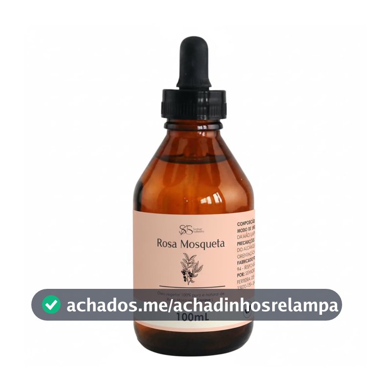 Óleo de Rosa Mosqueta Puro Prensado à Frio para Uso Cosméticos 100 mL