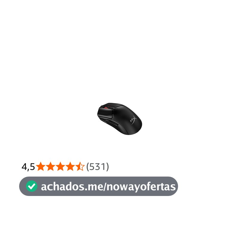 Mouse Gamer sem Fio HyperX Pulsefire Haste 2 Core - Longa Duração de Bateria, Leve, Sensor Principal Personalizado, Conectividade sem Fio Dupla, Preto