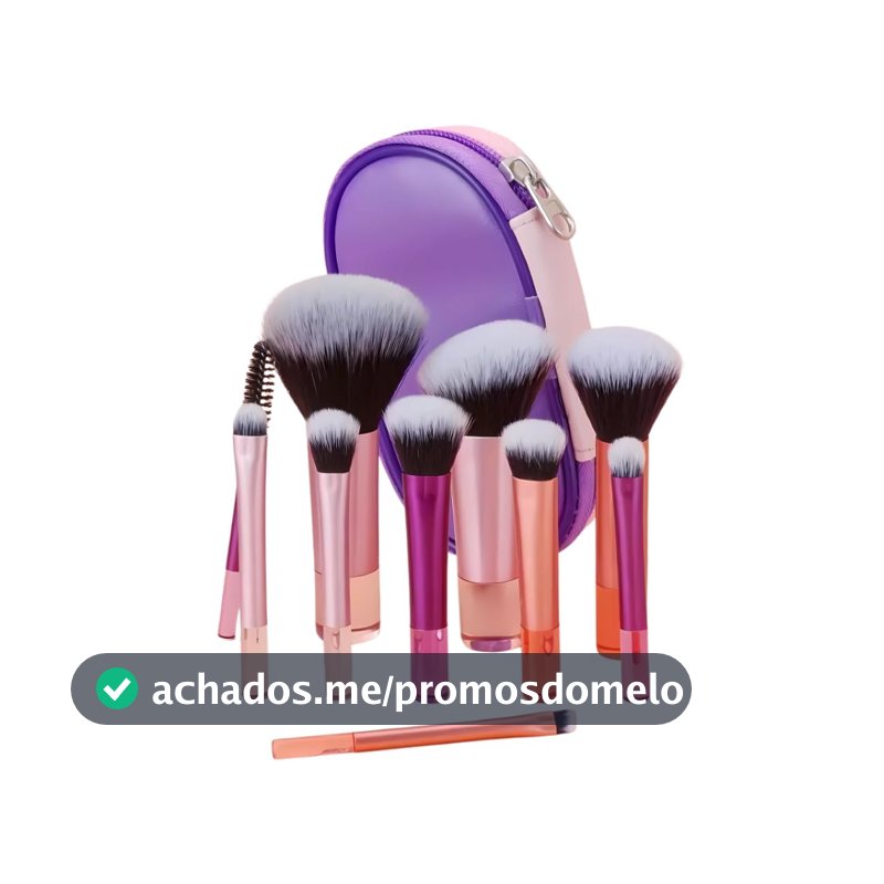Kit 10 Pincéis de Maquiagem com Estojo Cerdas Sintéticas Macias, Portátil e Completo para Base, Pó, Blush, Corretivo e Sombras – Travel Size Ideal para Presente, Uso Diário e Adolescentes