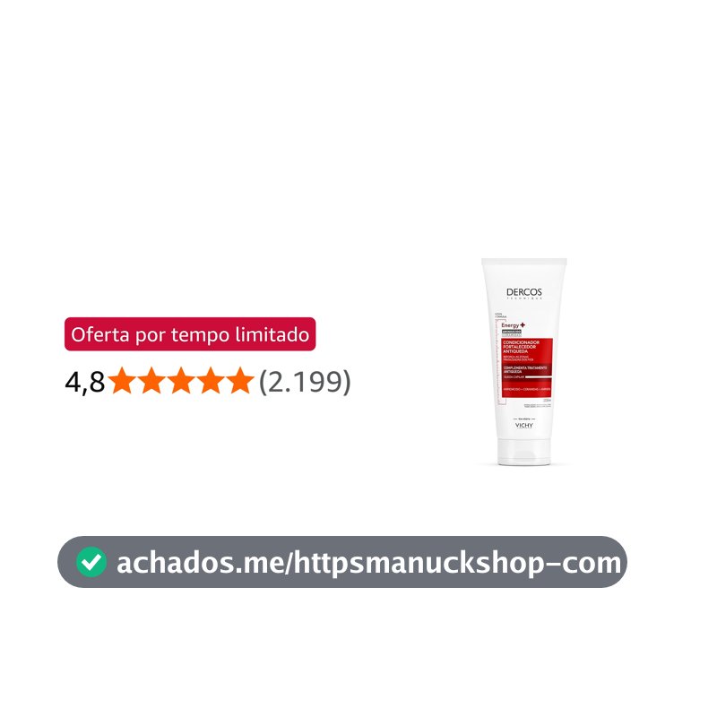 Vichy Dercos Energy+, Condicionador Antiqueda Fortalecedor com Aminexil, Aminoácidos e Ceramidas, +1.000 Fios Salvos em 1 Mês e +47% Fios Fortalecidos, 200ml
