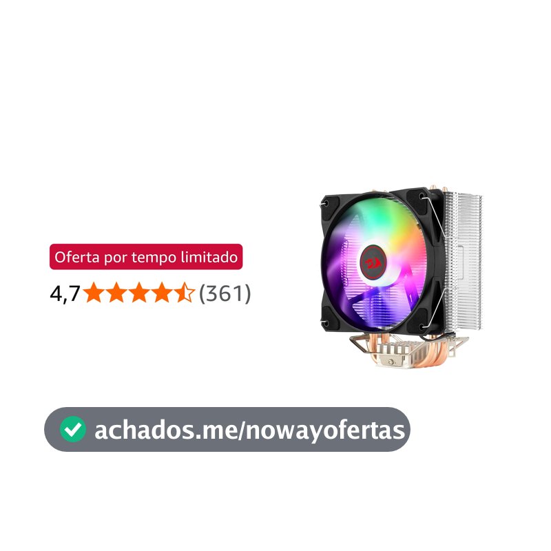 Aircooler Redragon Tyr Preto Iluminação Rainbow com Fan de 120mm CC-9104