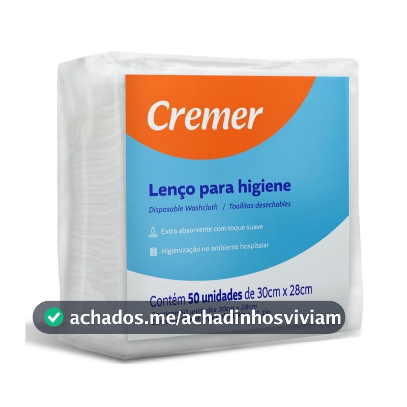 Lenço De Banho e Higiene Cremer Pacote Com 50 Unidades