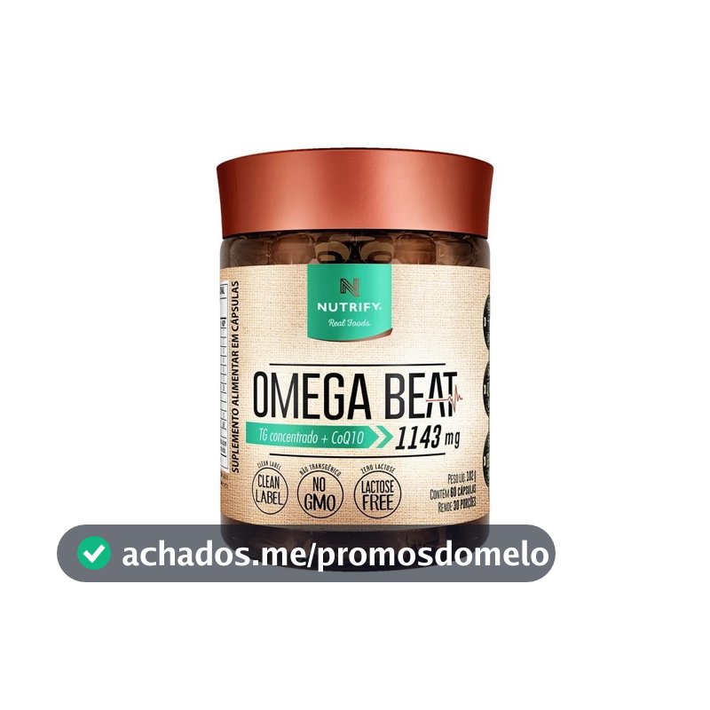 Nutrify Omega Beat Ômega 3 TG com Óleo de Peixe, 60 Cápsulas