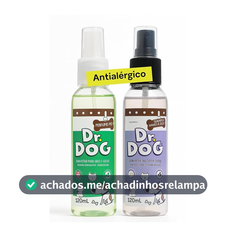 Kit Banho a seco Pet + Perfume cheirinho de bebê, hipoalergênico, Banho Expresso para Cães e Gatos – Limpa, Perfuma e Hidrata, Sem Enxágue (Banho a seco Pet 120ml)