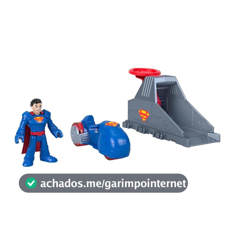 Brinquedo Lançador Mattel Imaginext, DC Super Amigos, Superman