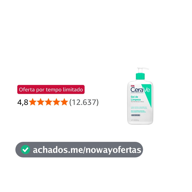 CeraVe, Gel de Limpeza Facial para pele oleosa, com Ácido Hialurônico e Niacinamida