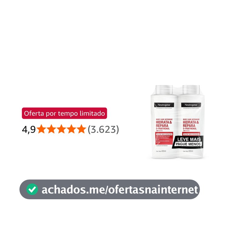 Creme Hidratante Neutrogena Hidrata&Repara, Kit 2 Unidades de 400ml