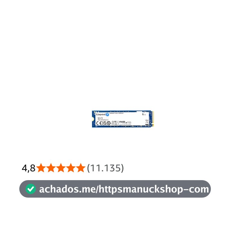 SSD Kingston NV3 1TB M.2 2280 NVMe Gen4, Desempenho e Eficiência para Upgrade de PC – SNV3S/1000G
