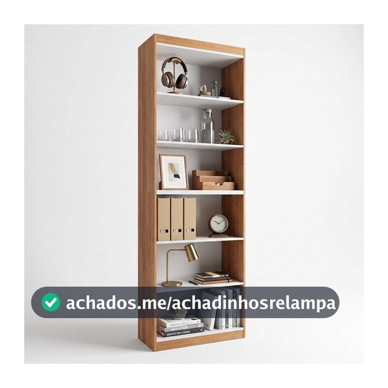 Estante Organizador Livreiro Gold 2 Módulos Nature/Branco