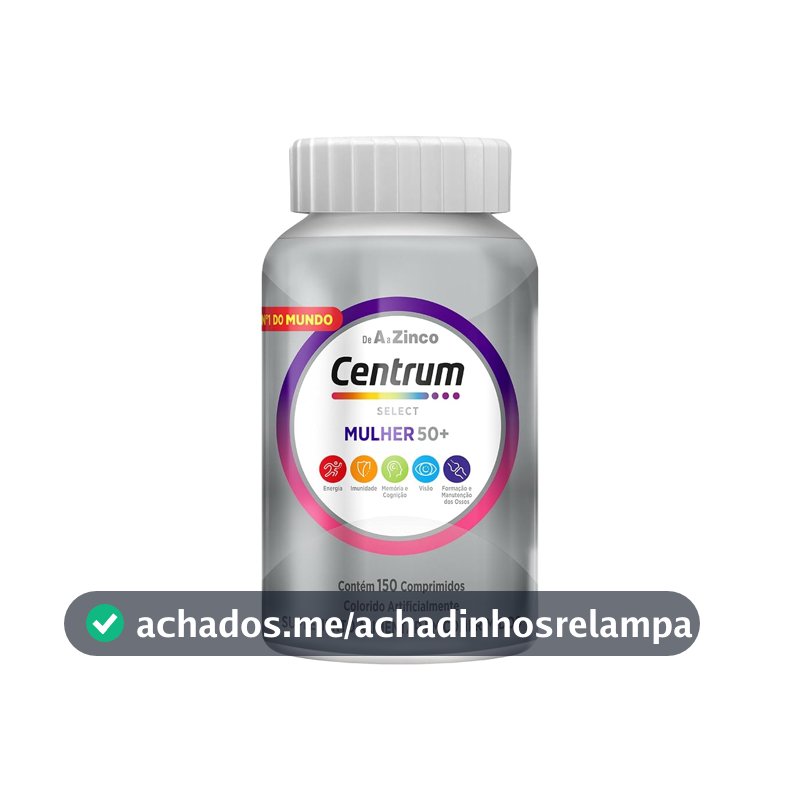 Centrum Mulher 50 Mais Multivitaminico, com Vitamina D, Vitamina B12, Calcio e Magnesio, 150 Comprimidos