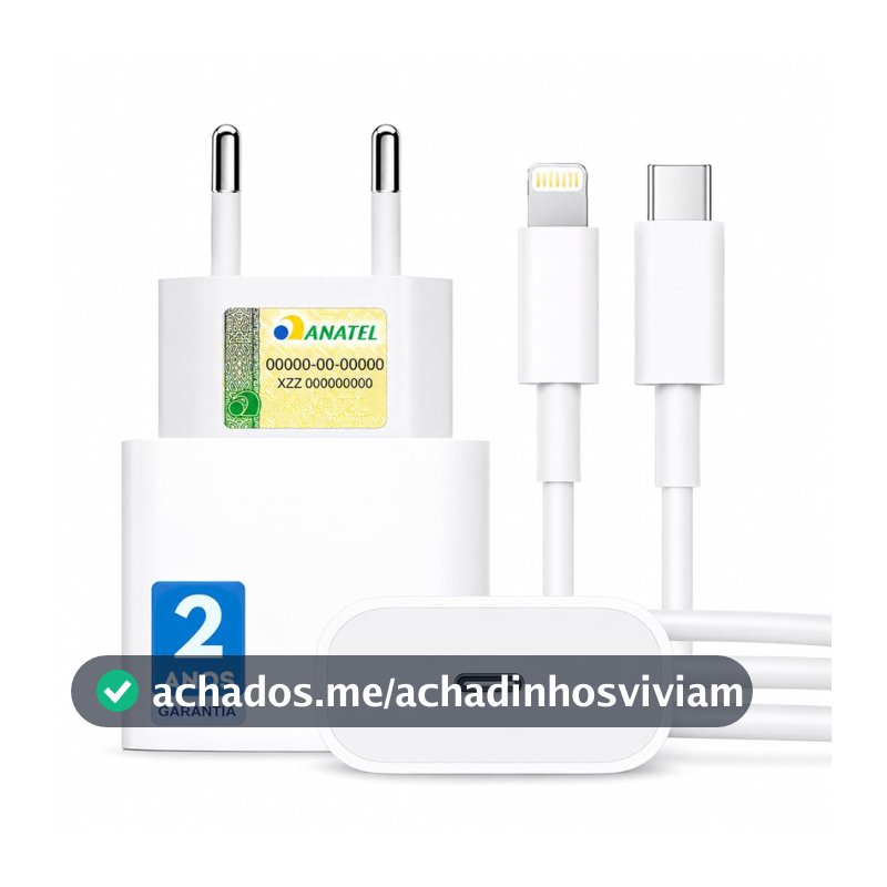 Kit Carregador Turbo 25W Compativel c/I.Phone 8 X Xr 11 12 13 14 Pro Max Linha Premium com Cabo USB-C, Saída iOS + Fonte Carregador Ultra Rápido, Tecnologia Power Delivery