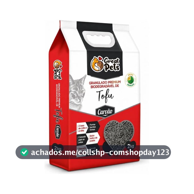 Granulado Higiênico Biodegradável De Tofu Carvão 2kg