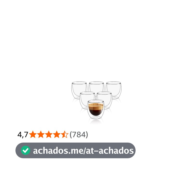 Conjunto com 6 Xícaras de 80ml Vidro para Café de Parede Dupla, Feito de Vidro Borossilicato - Kit de Xícaras para Chá, Café e Bebidas Quentes- Presente Elegante