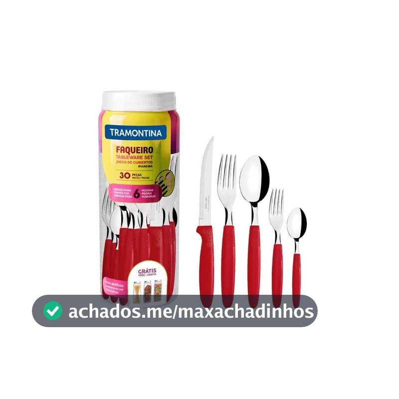 Tramontina FAQUEIRO INOX 30PC IPANEMA VERMELHO