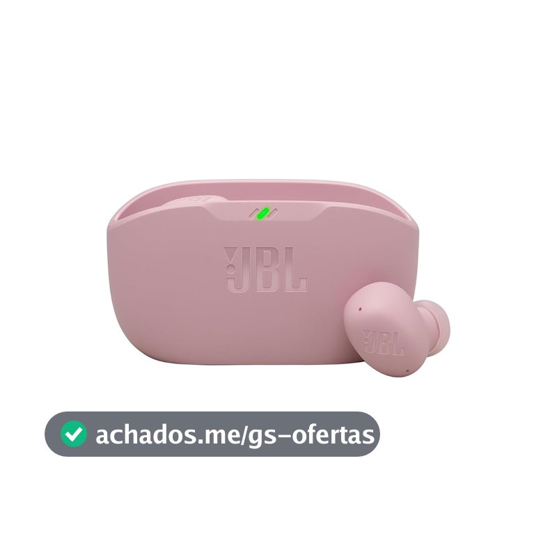 JBL, Fone de Ouvido Sem Fio, JBL, Bluetooth, Wave Buds 2, Intra Auricular, Sem Fio, Resistente À Água e Poeira - Rosa