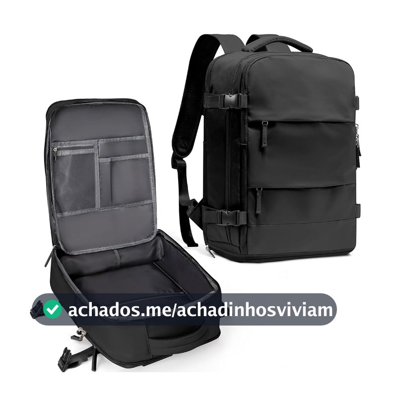 Mochila de viagem coowoz unissex, grande, mala de mão, mochila para trilha, Preto, Large
