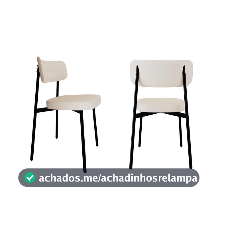 Cadeira Fixa Alloa Metalig, 2 Unidades, 4 Pés, Estilo Contemporâneo, Estrutura em Aço, 50 x 44,7 x 83,8 cm, Cor Corriente Palha
