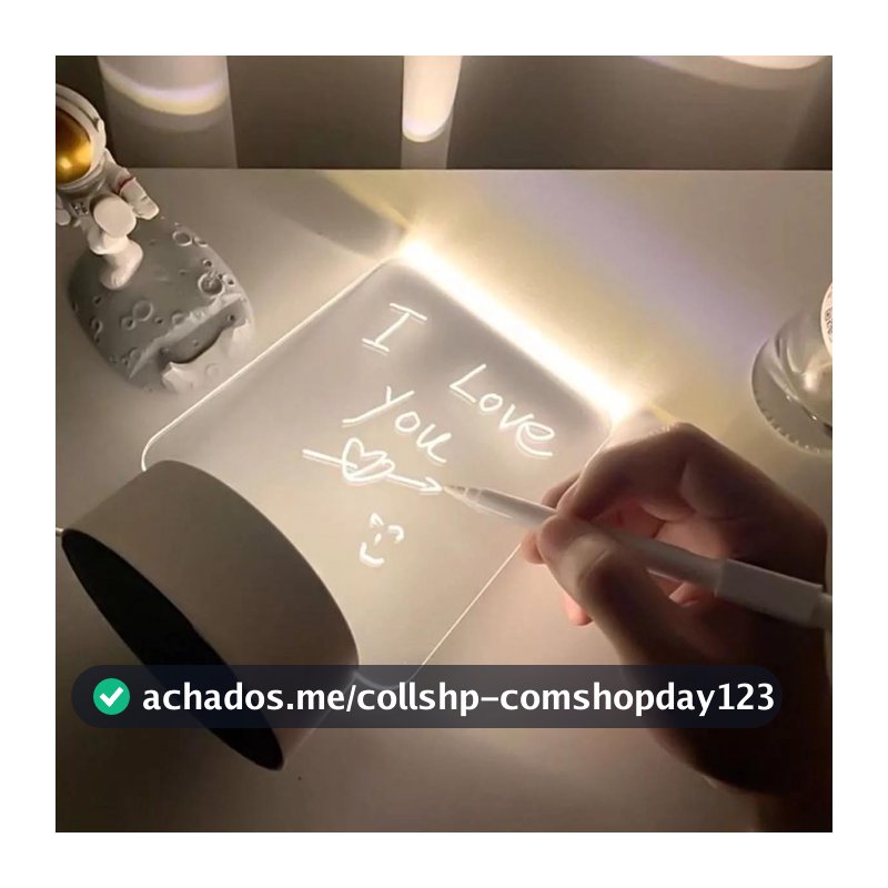 Luminaria De Mesa Com Tela Para Escrever Led Para Presente 3D Decoração