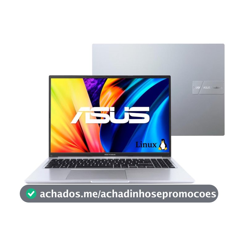 Notebook ASUS Vivobook 16 Intel Core i7, 8 GB, 512 GB SSD, KeepOS/Linux, 16'' FHD, Cool Silver - X1605VA-MB742