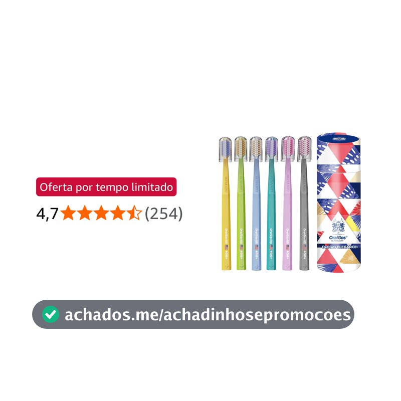 OralGos Escova de Dentes Premium 6 unidades Colorido, Cerdas Ultra Macias