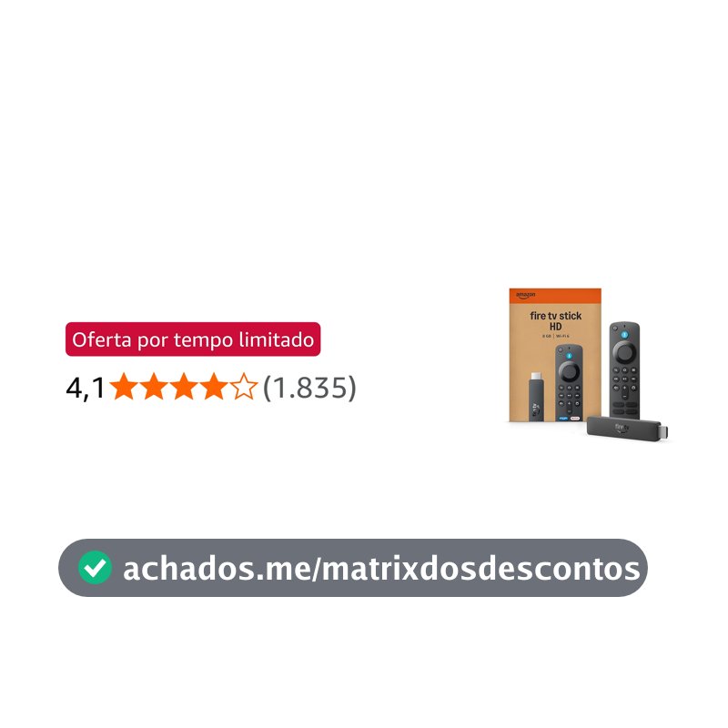 Amazon Fire TV Stick HD (modelo mais recente), Controle Remoto por Voz com Alexa, alimentado pela TV, com configuração simples e Acesso Antecipado à Alexa+