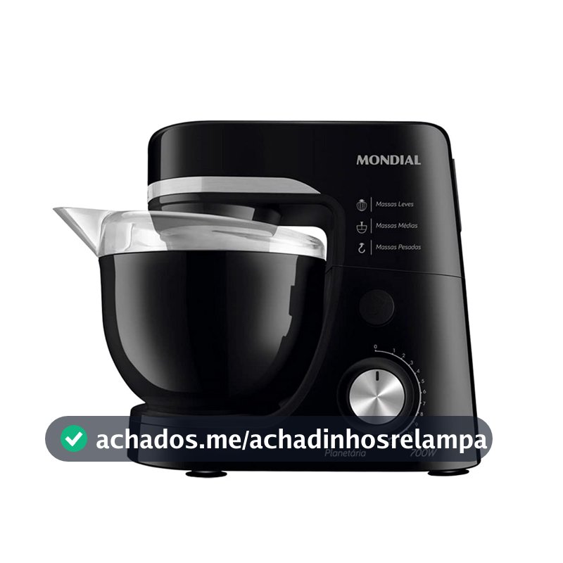Batedeira Planetária, Mondial, Preto, 700W, 110V - BP-03-B