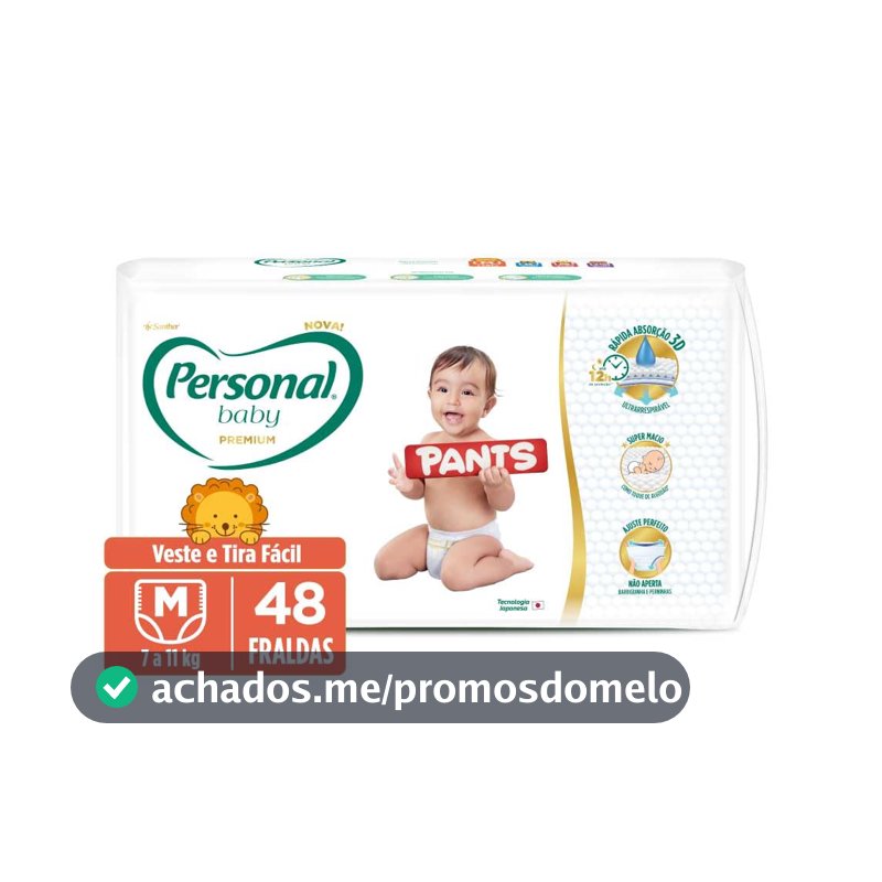 Personal Fralda Baby Premium Pants M, 48 Unidades