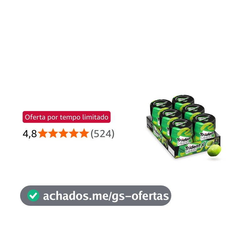 Chiclete Trident X Gamers Citrus Mix - Caixa com 6 unid de 48,3g