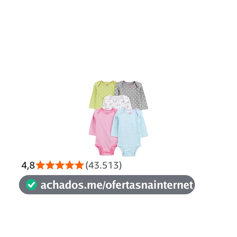 Body Pacote com 5 bodies de manga comprida Simple Joys by Carter'sMeninas