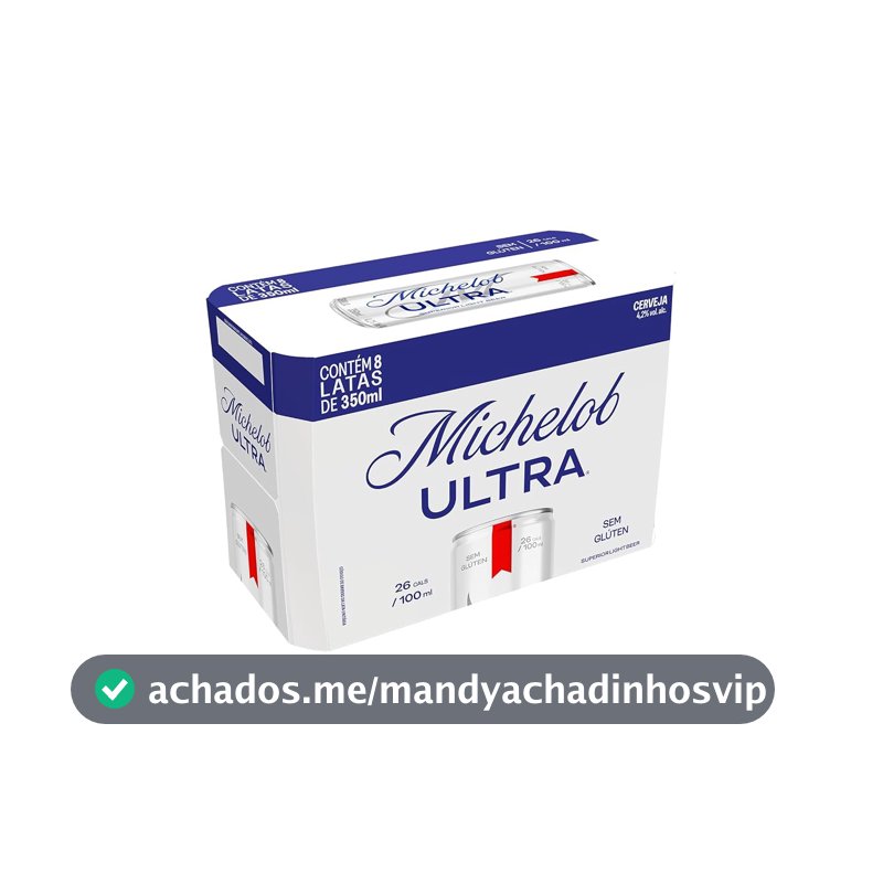 Cerveja Michelob Ultra, Lata 350ml, Pack com 8 unidades