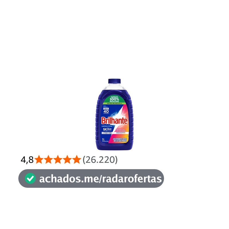 Brilhante Limpeza Total - Lava Roupas Líquido 3L