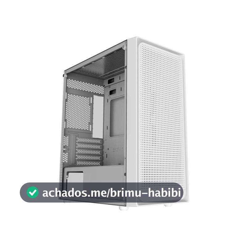 Gabinete Gamer Ocypus Gamma C50 Branco Mini Tower Micro-ATX Sem Fans Painel Frontal Mesh Ventilado USB 3.0 Filtros de Poeira Magnéticos Janela Lateral em Vidro Temperado